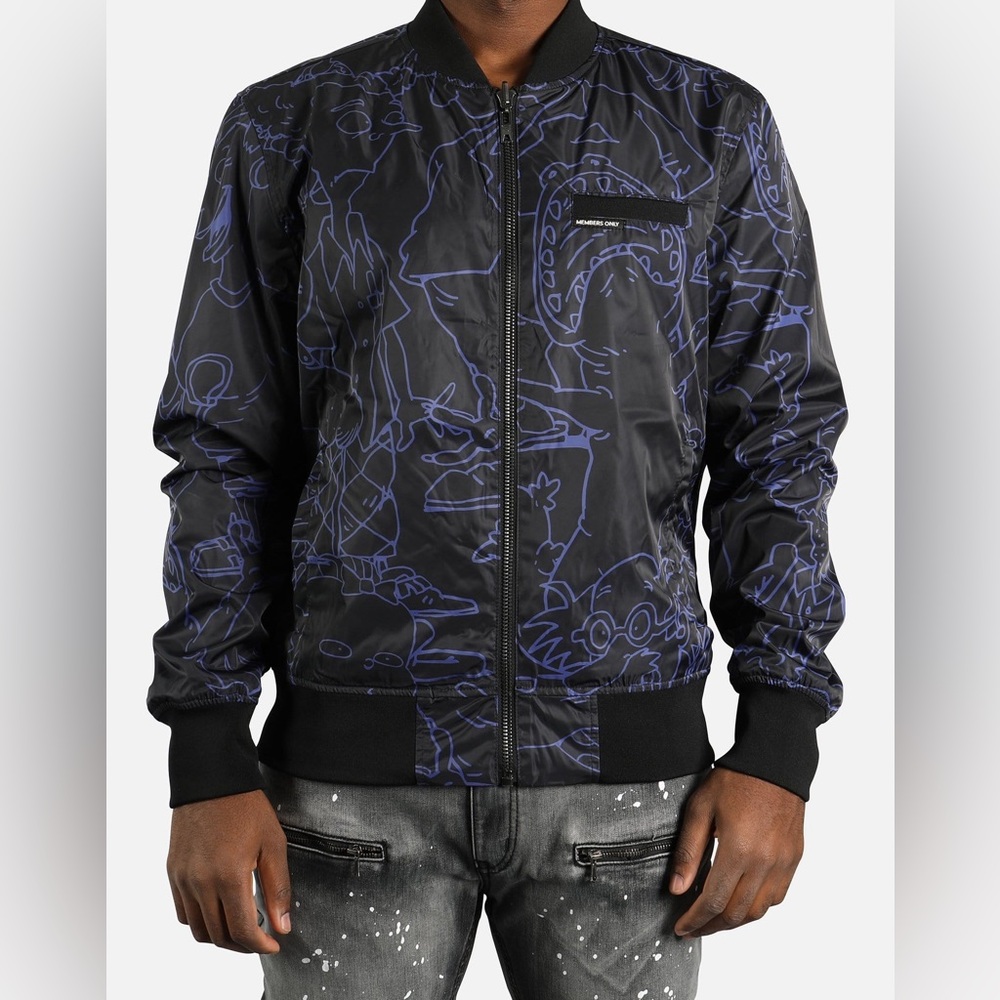 MENS MEMBERS ONLY NICKELODEON BOMBER JACKET Rugrats characters Rugrats cartoon